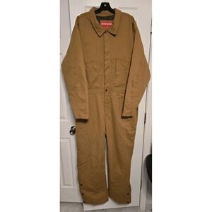 Firestone Mens Coveralls Water Resistant Twill Biege Quilted Overall Size XL NWT